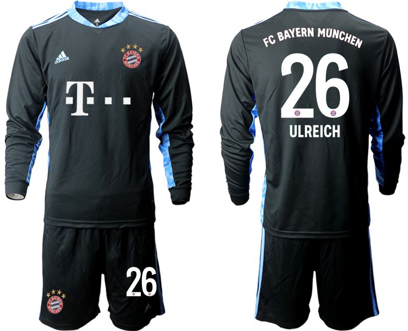 Men 2020-2021 club Bayern Munich black long sleeve goalkeeper #26 Soccer Jerseys